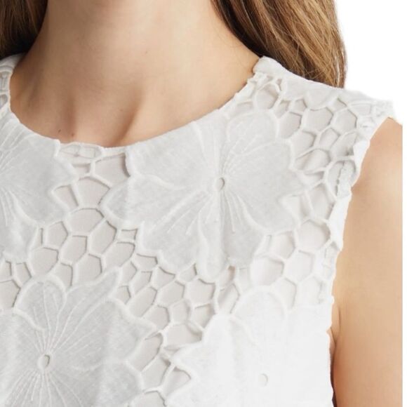 Sam Edelman Floral Eyelet Shift Dress - NWT Size 4 true to size- beautiful! - Picture 4 of 7